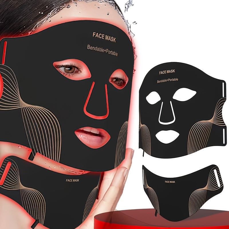 Rechargeable LED Face and Neck Mask – Red Light Therapy for Youthful Glow and Skin Rejuvenation from the Comfort of Home
