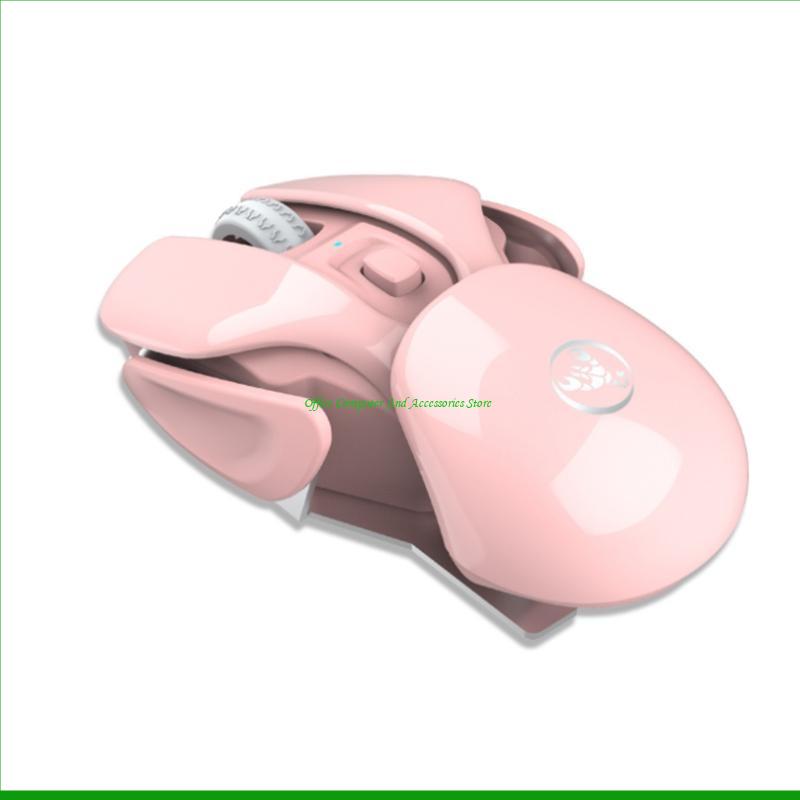Ergonomic Wireless RGB Mouse – 4-Key Optical Mute Mouse with 1600 DPI for Work, Gaming, or Stylish Unisex Gift