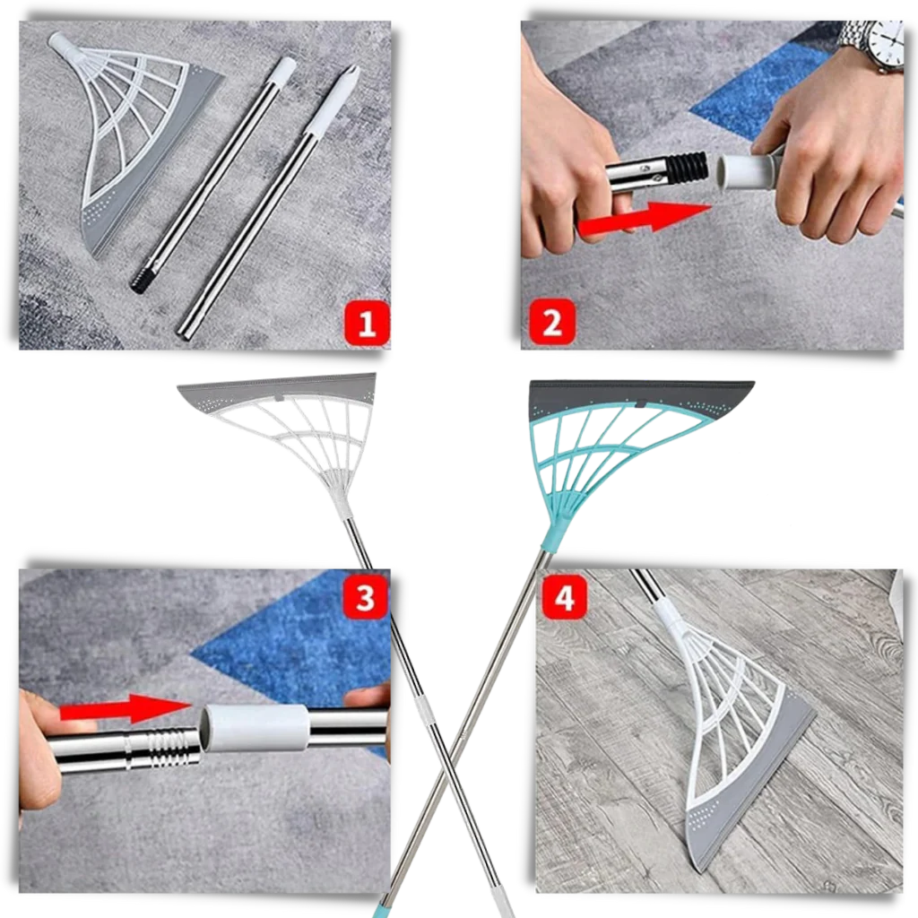 Telescopic rubber sweeper