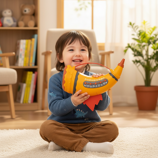 Animal Sound Whistle Toy Set - Interactive Horn Toy with 30 Sound Effects and Lights for Kids Educational Entertainment