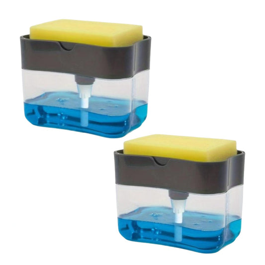 Automatic Soap Dispenser with Sponge Holder - Kitchen Sink Cleaning Station for Dishwashing Convenience, Countertop Organization and Hygienic Everyday Use