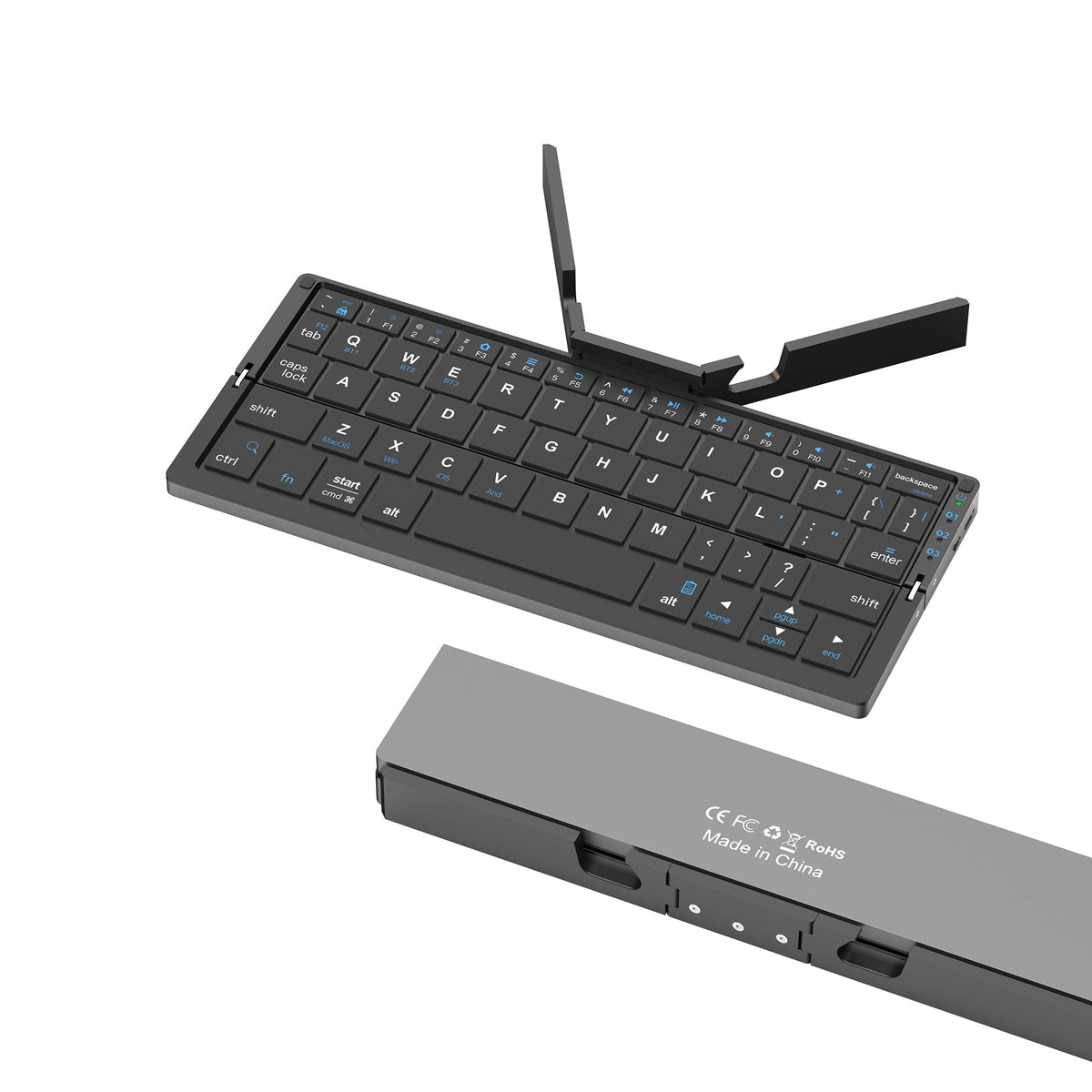 Foldable Bluetooth Keyboard - Portable Rechargeable Wireless Keyboard for Laptop Tablet and Phone, Compact Travel Typing Tool