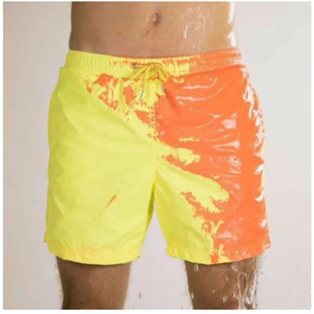 Color-Changing Beach Shorts – Temperature & Water Reactive Swimwear for Men, Perfect for Surfing & Summer Activities