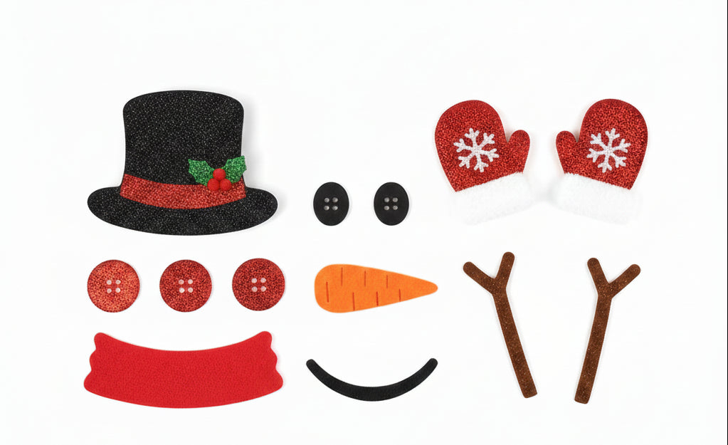 Christmas Window Stickers – Felt Santa Snowman Reindeer Wall Decals for Holiday Windows and Doors