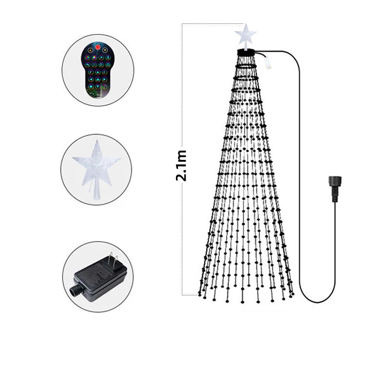 Smart Christmas Tree Lights – RGB Bluetooth LED Fairy String with App Control, Timer, Music Sync & Multicolor Effects for Holiday Décor