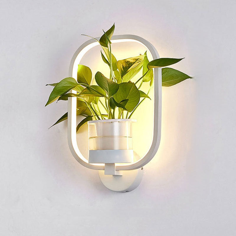 Nordic Creative Green Plant Wall Lamp – Decorative Lighting Fixture for Living Room, Bedroom and Staircase Decor
