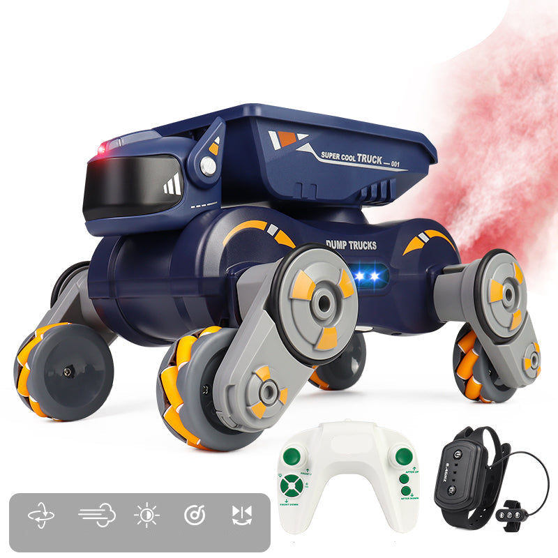 Gesture Control Stunt RC Car - 8 Wheel Robot Vehicle with Lights and Spray Effect, Interactive Toy for Kids Outdoor Play