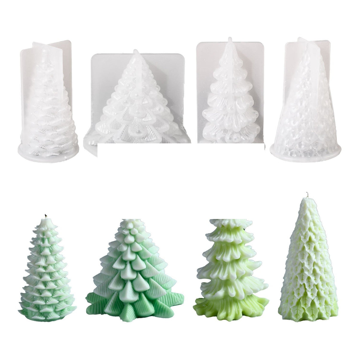 Large Christmas Tree Candle Mold – DIY Silicone Mold for Handmade Aromatherapy Candles, Resin Crafts, Holiday Parties, and Festive Decoration Projects
