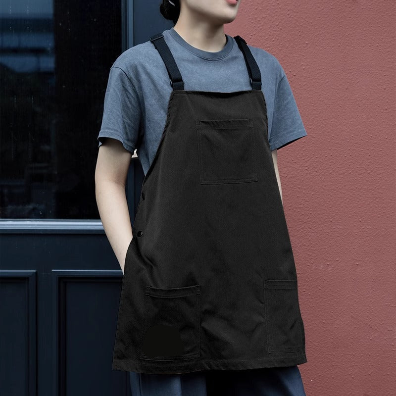 Waterproof Café & Kitchen Apron with Pockets – Stain-Resistant Detachable Work Vest for Baristas, Hairdressers, Catering & Home Chefs