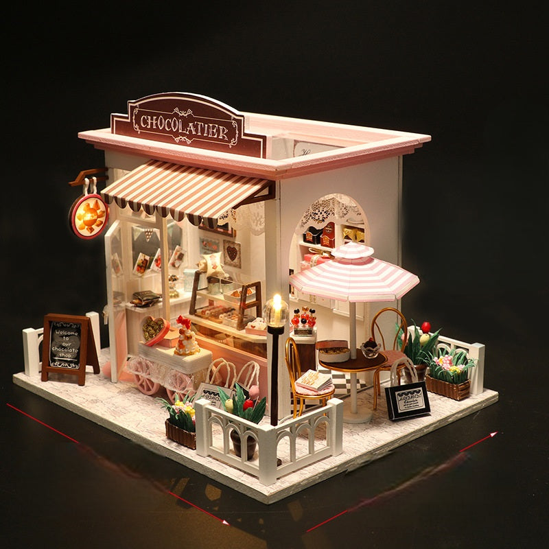 DIY Miniature Butter House Kit – 3D Puzzle with Furniture & Flowers, Handmade Assembly Model for Bedroom Décor