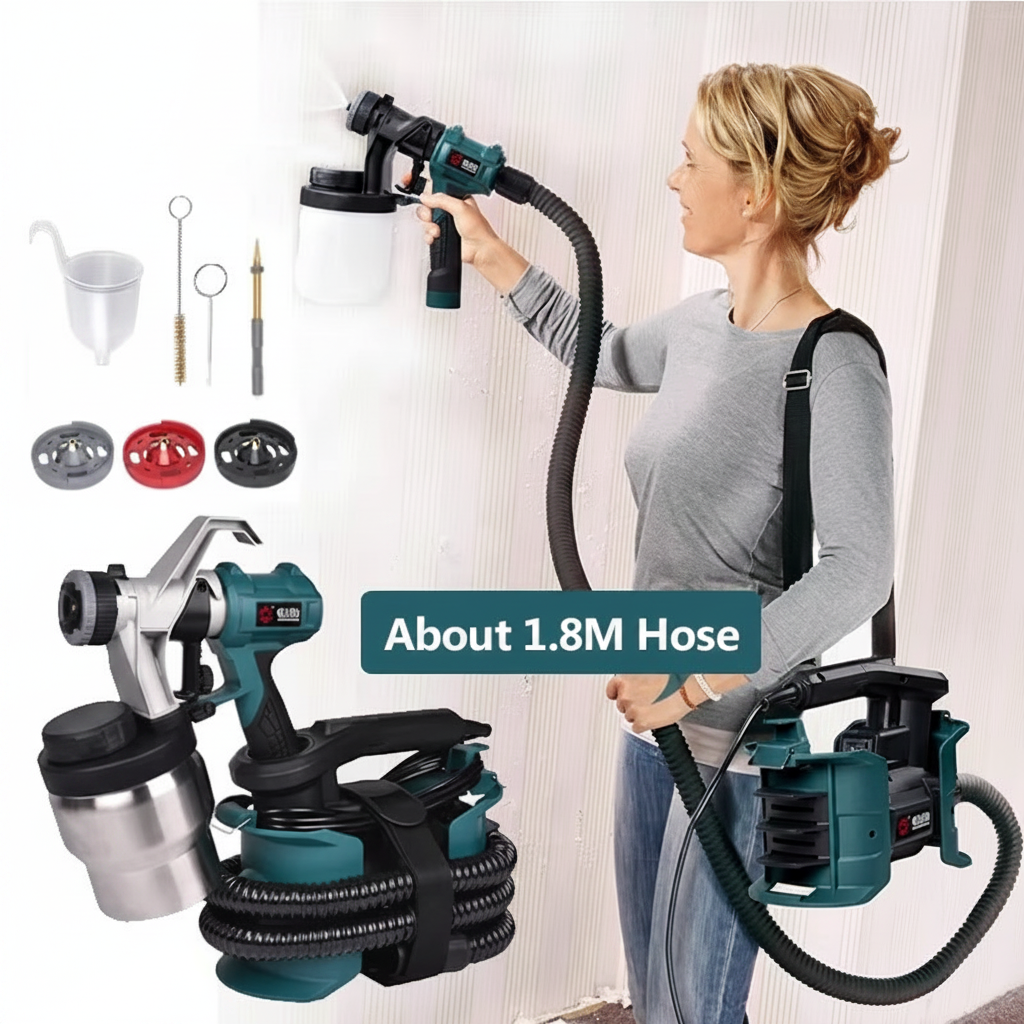 Electric Paint Sprayer – 900ml High-Power 800W Spray Gun with Easy-Clean Design for Home Interior, Exterior, Furniture and DIY Painting