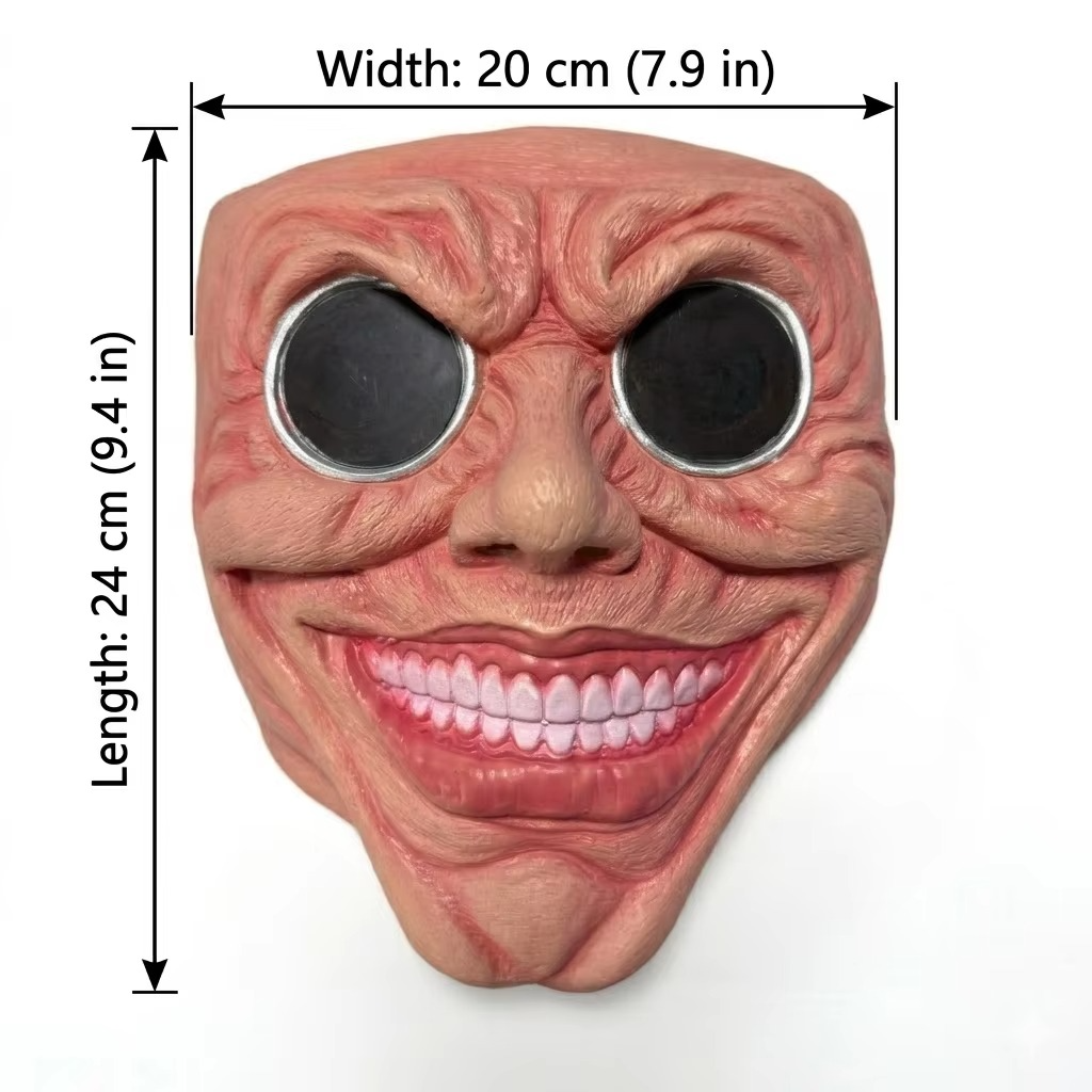 Scary Smile Half-Face Mask – Creepy Black Hole Horror Mask for Halloween, Cosplay, Masquerade Parties, Adult Costumes and Spooky Photo Props