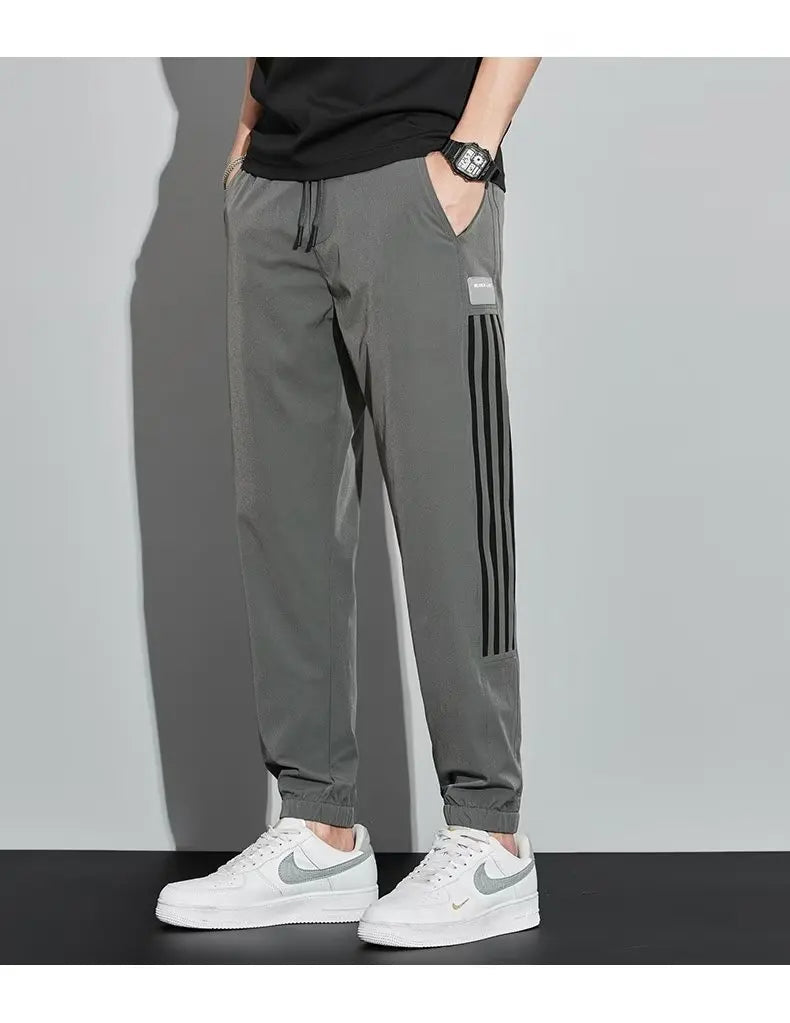 Men’s Trendy Street Style Pants – Two Pack Spring & Autumn Plus-Size Joggers with Tapered Legs, Elastic Waist, and Fashion Forward Fit