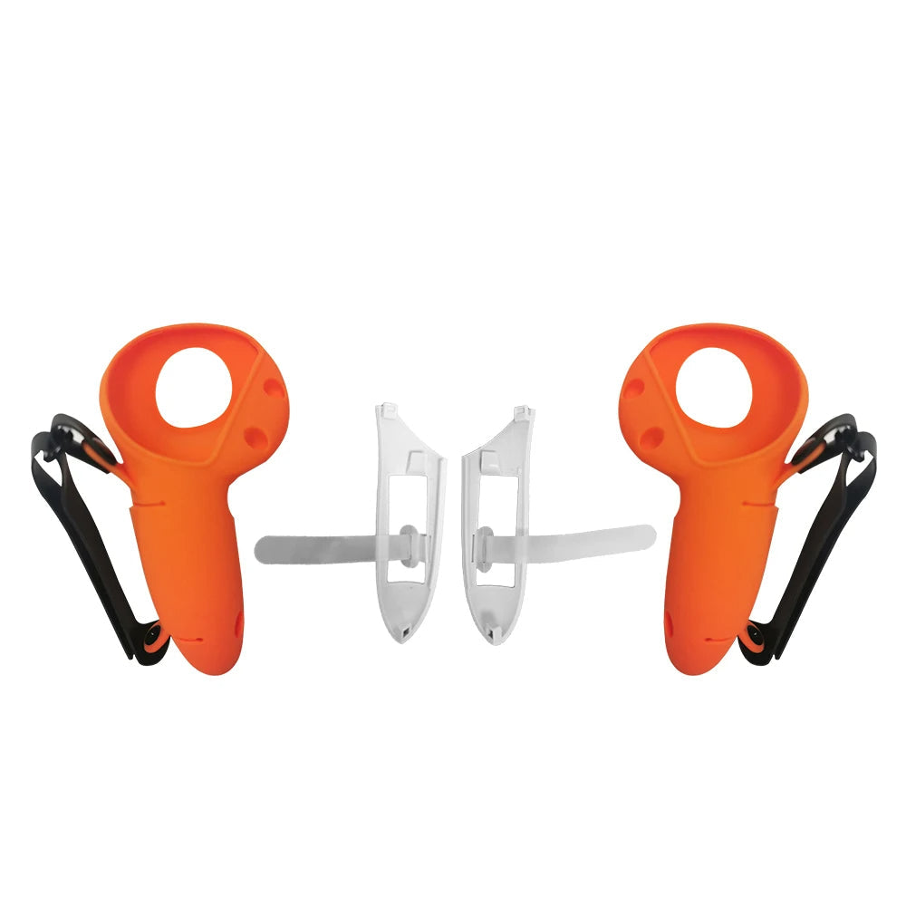 VR Controller Case Cover for Meta Quest 3/3S – Silicone Grip with Battery Access, Opening Cap & Knuckle Strap for Secure Play