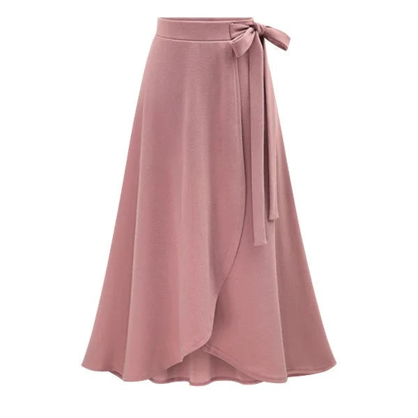 Winter Warm Irregular A-Line Skirt - Cozy Medium-Long Elastic Waist Skirt for Feminine, Slim Fit Street Fashion Appeal