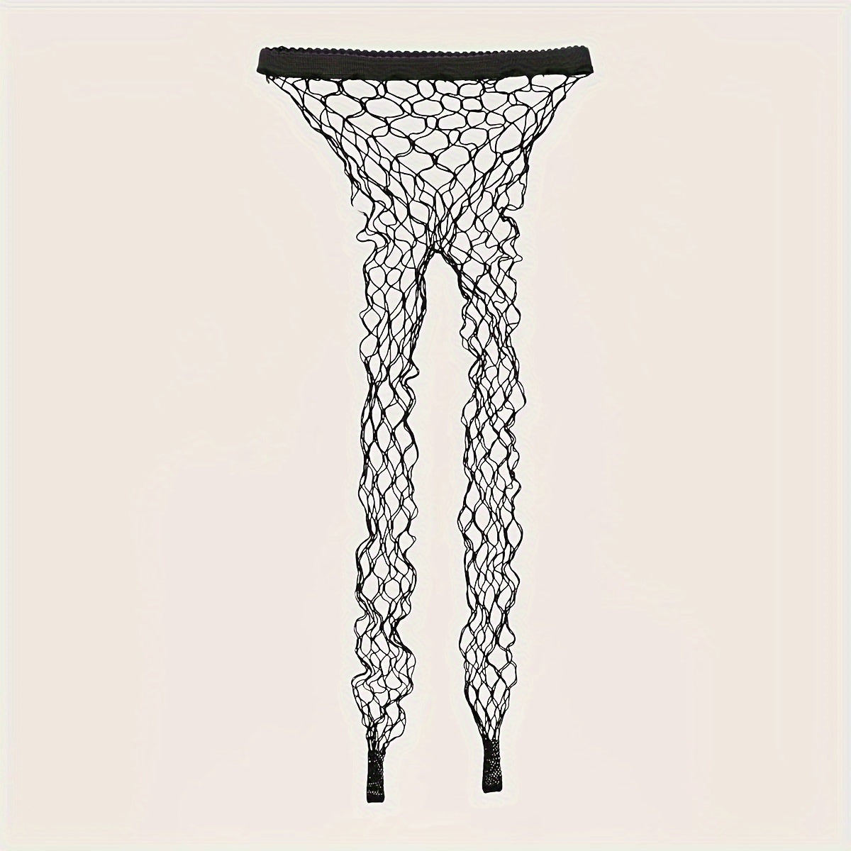High-Waisted Plus Size Fishnet Tights – 2 Pairs Stretchy Lace Hollow Knit Design Ideal for Cosplay, Parties, or Flirty Street Style