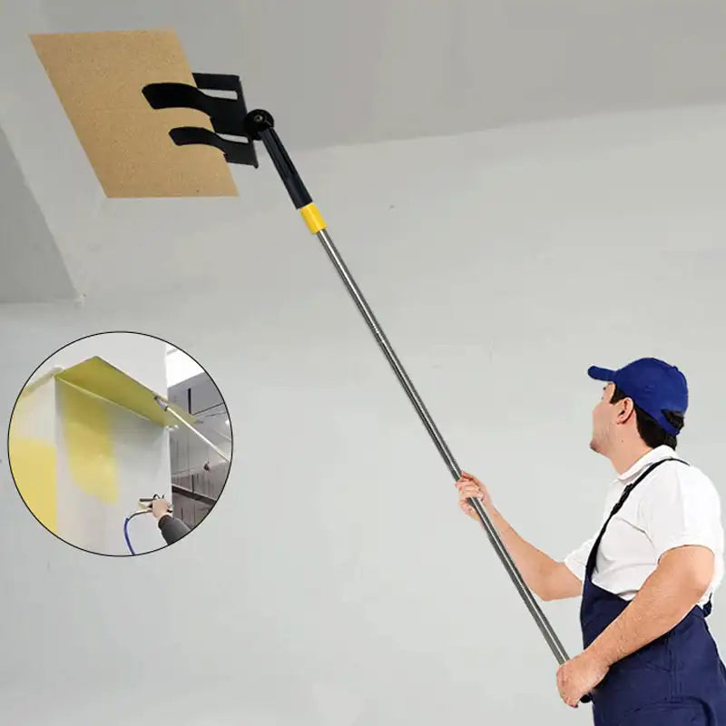 Paint Baffle Holder with Extension Pole – 360° Rotating Cleaning Tool for Paint Color Separation, Anti-Splash, Easy-to-Clean, and Durable Design