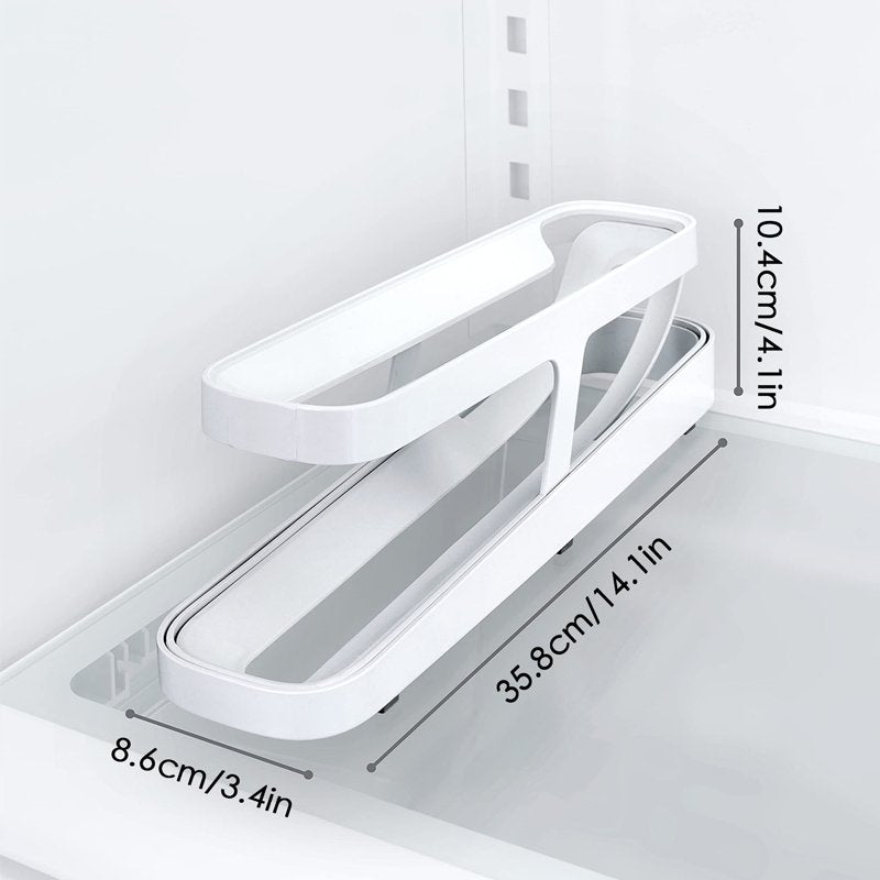 Automatic Scrolling Egg Rack - Space-Saving Rolling Eggs Dispenser and Organizer for Refrigerator Storage