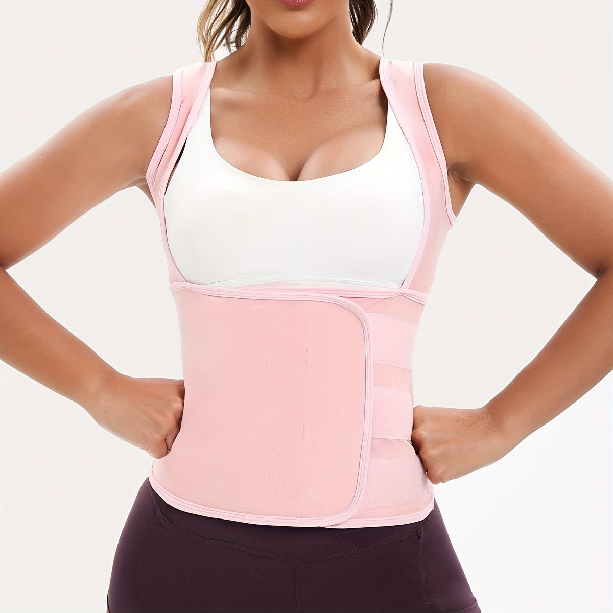 Women’s Sauna Shapewear Suit – Waist-Cinching Fitness Jacket with PU Coating, Anti-Sagging Chest Support, Yoga Vest, and Abdominal Control Design