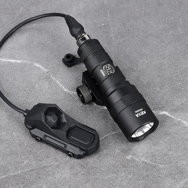 Tactical Flashlight with Dual Function Remote Pressure Switch - Hunting Light with AXON Dual Remote Switch Flashlight, M300 M600 Fits 20mm Rails for Airsoft Pros