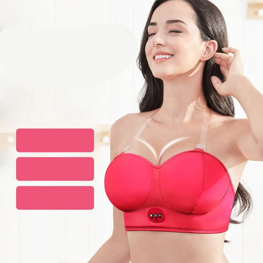 Breast Massager Bra, Blossom Up Electric Bust Massager – Heated Wireless Wearable Chest Massager, Anti Sagging Breast, Breast Enlargement Machine