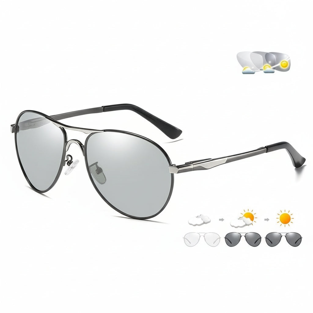 Photochromic Sunglasses – UV400 Protection, Transition Lenses, Anti-Glare Night Vision Glasses for Men & Women