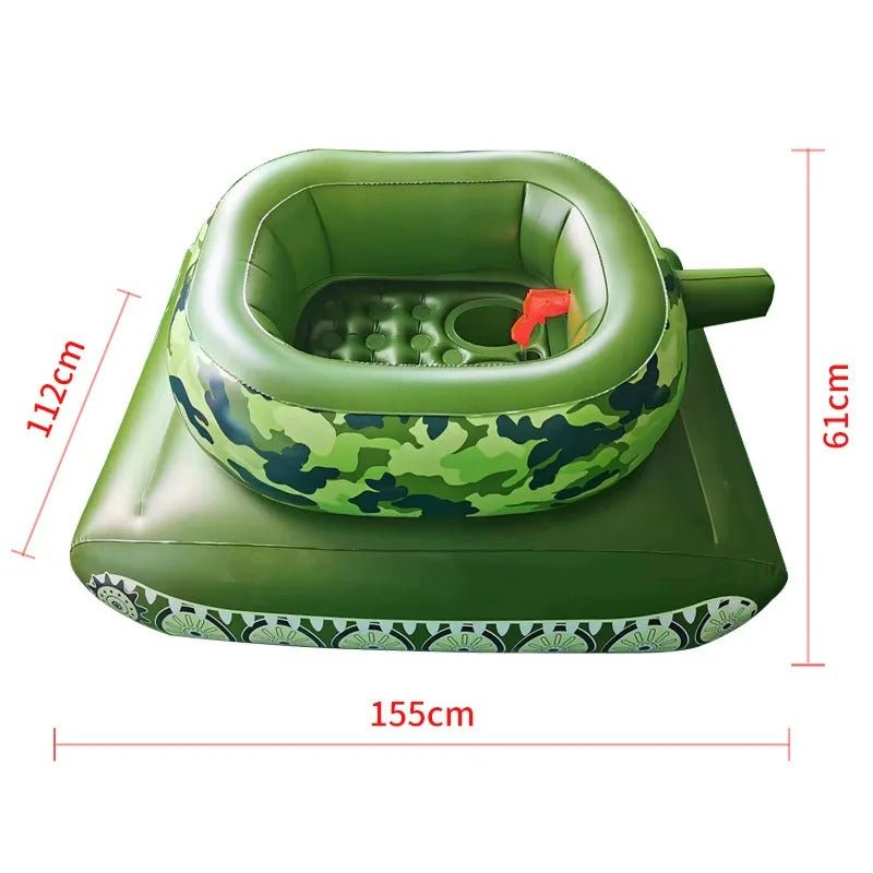 Inflatable Tank Pool Float with Water Cannon – Splash Water Gun Tank Toy for Kids & Adults