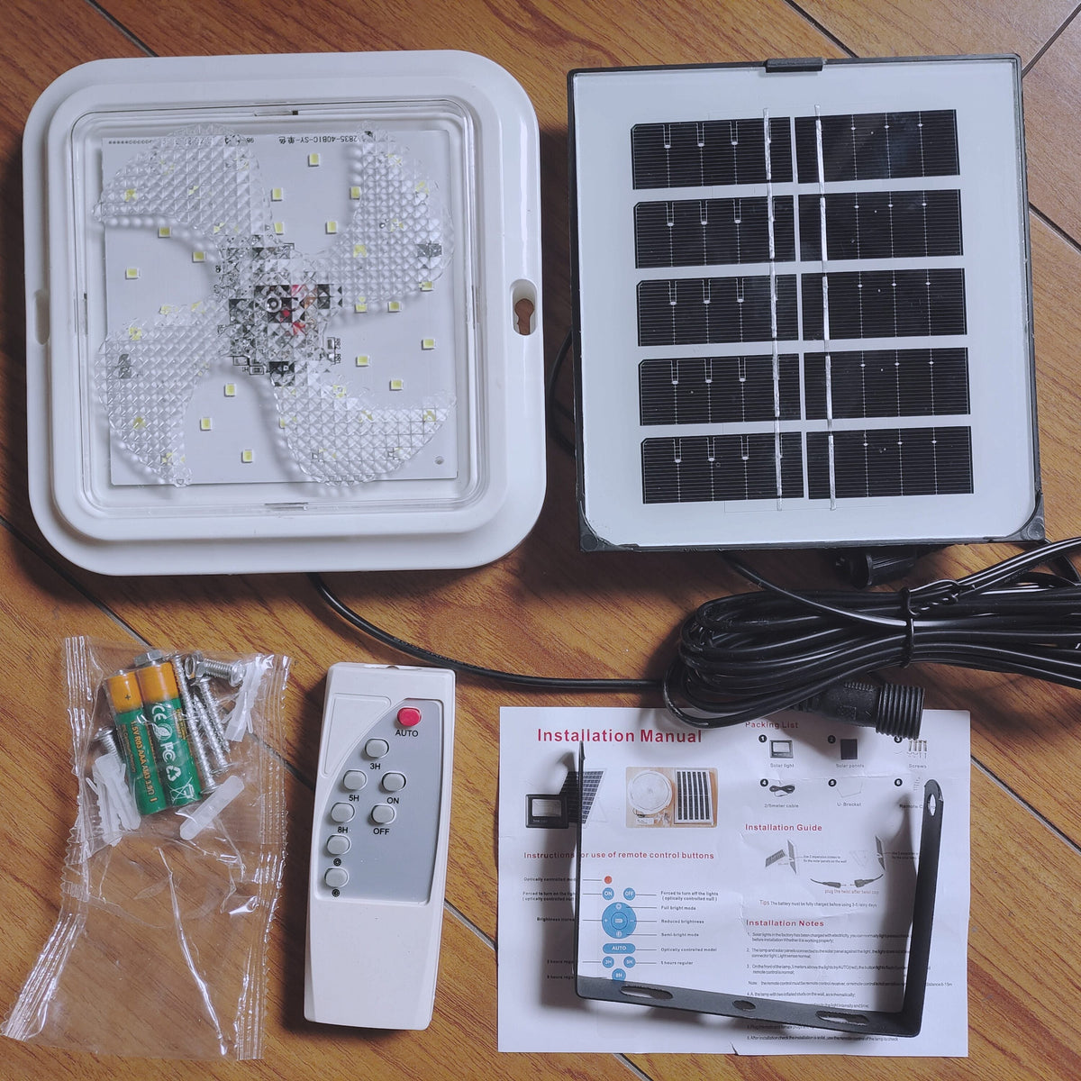 Solar LED Ceiling Light with Remote – Energy-Saving Sunset-to-Dawn Lighting for Indoor & Outdoor Spaces