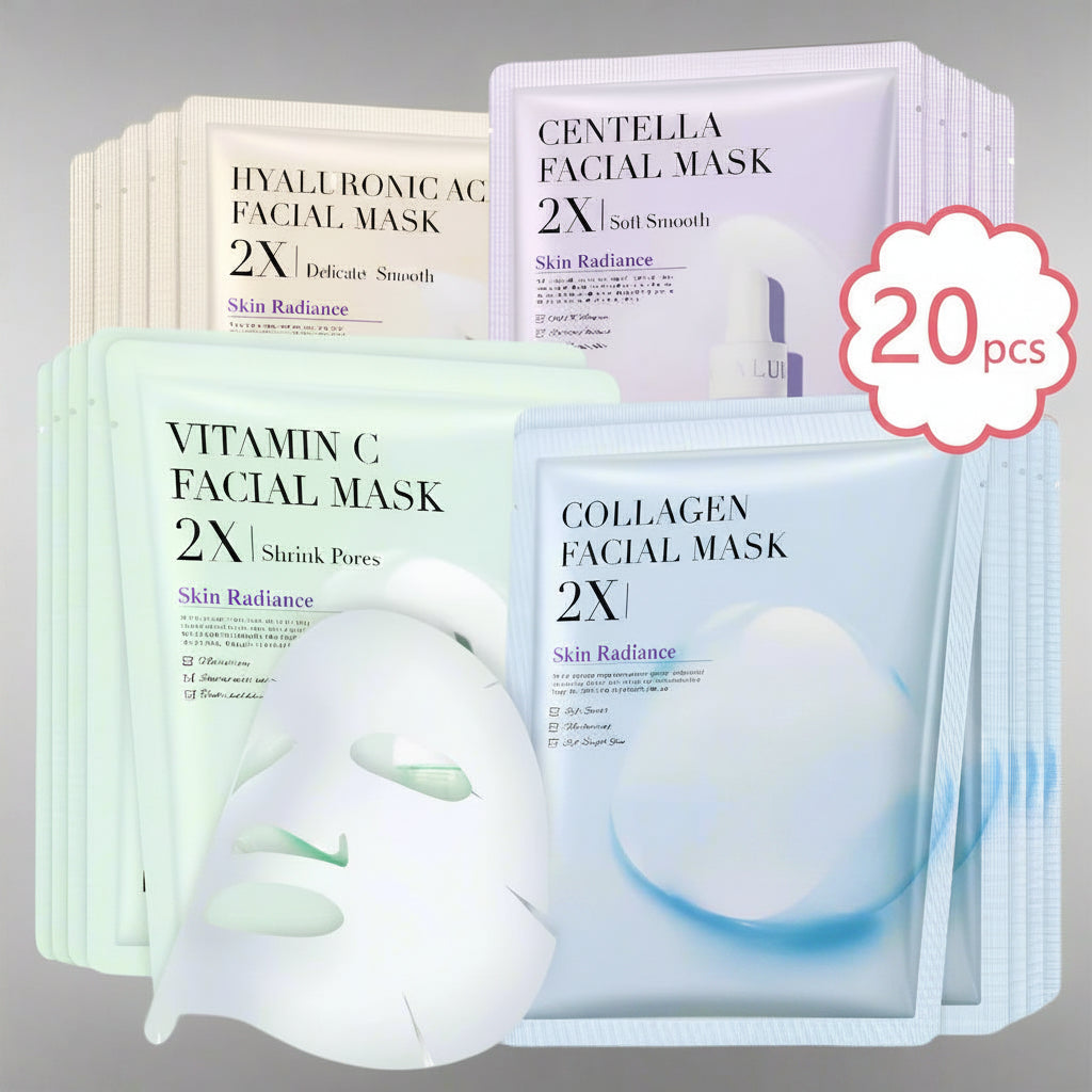 Centella Collagen Hydrating Face Mask – Infused with Vitamin C & Hyaluronic Acid for Deep Moisture, Skin Rejuvenation, and a Radiant Glow