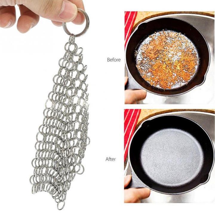 Chainmail Scrubber for Cast Iron and Carbon Steel Pans