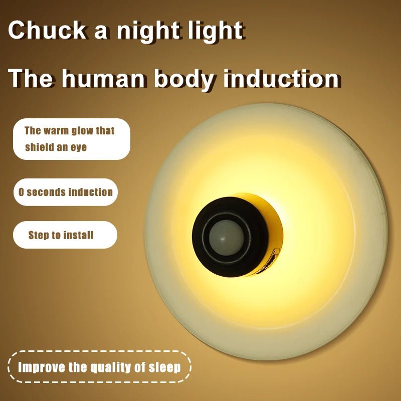 Creative Rechargeable Induction Sucker Night Light - Adjustable Infrared Sensor LED Night Light Light Bulb