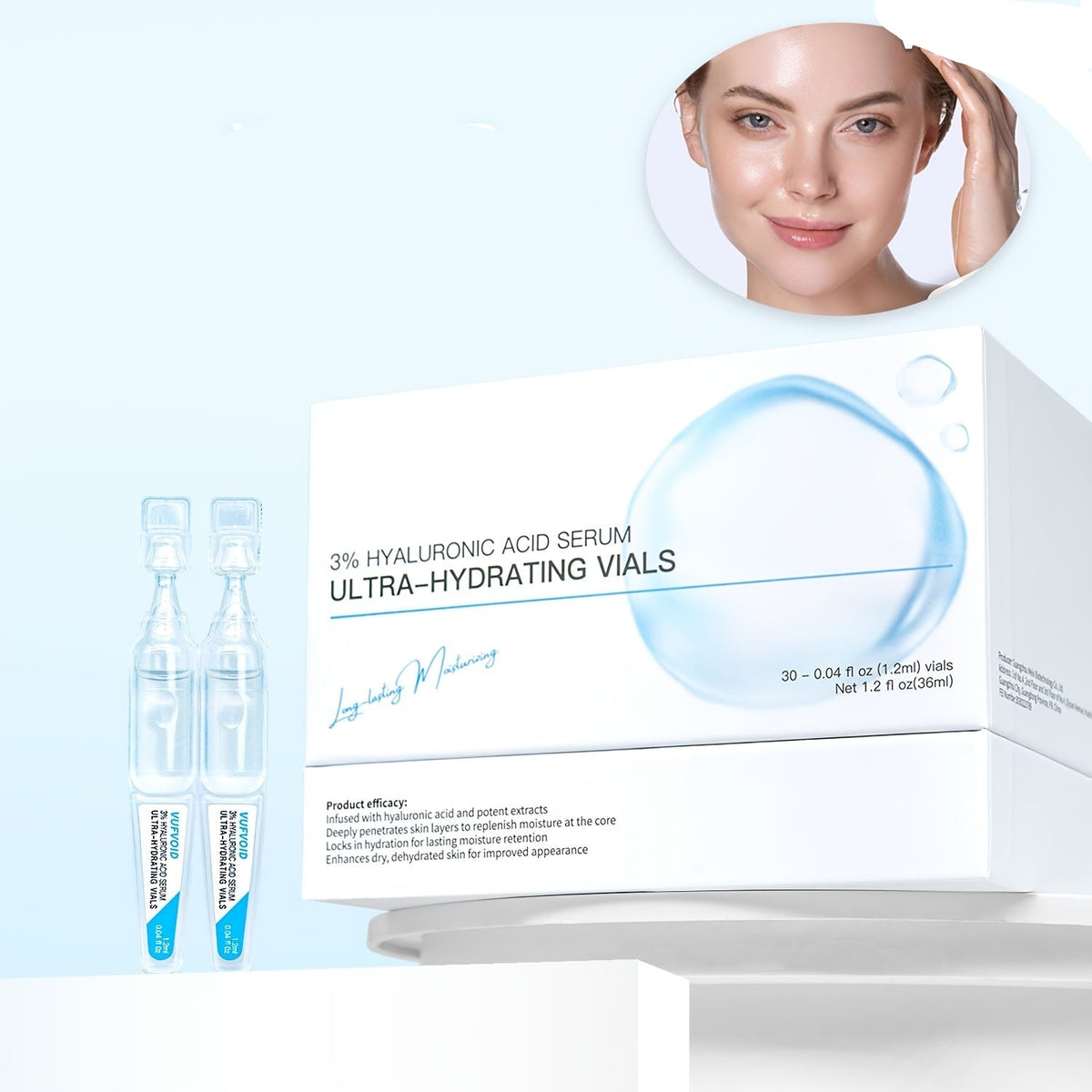 Hyaluronic Acid Serum – Portable Vials with 4D Hydration for Deep Moisturizing, Firming, Wrinkle Reduction, and Revitalizing Skin for Radiant, Youthful Glow