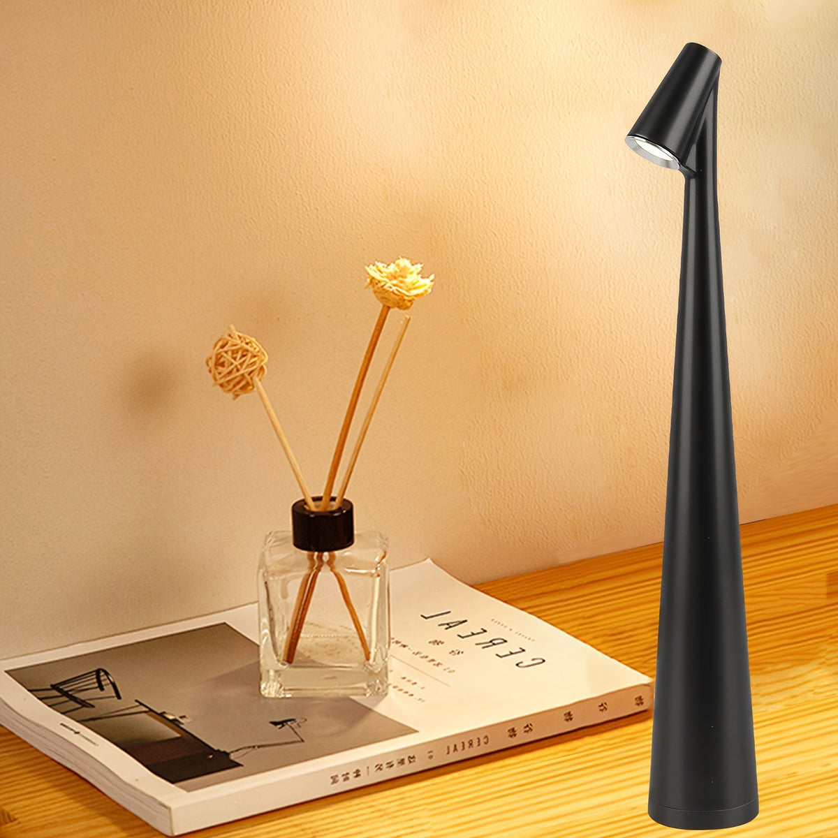 Minimalist Pagoda Table Lamp – Creative Bedside Touch Night Light with Art-Inspired Luxury Design for Bedroom and Living Room Decor