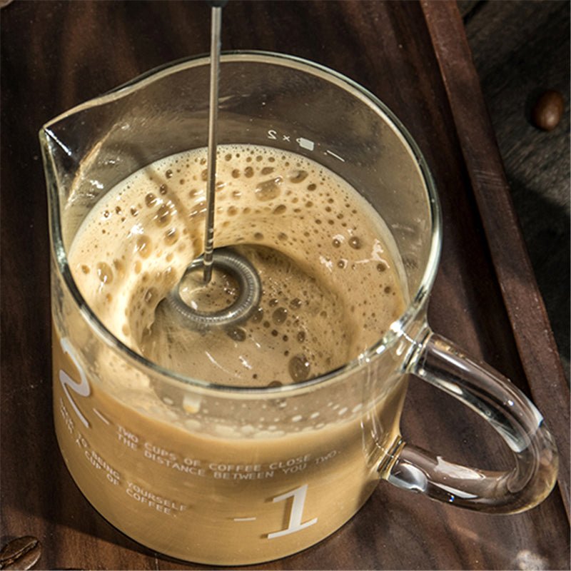 Electric Stainless Frother - Handheld Electric Mixer Foam Whisk Maker for Milk and Coffee