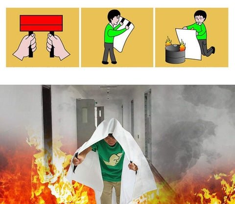 Emergency Fire Blanket - Fiberglass Fire Blanket for Kitchen & Home