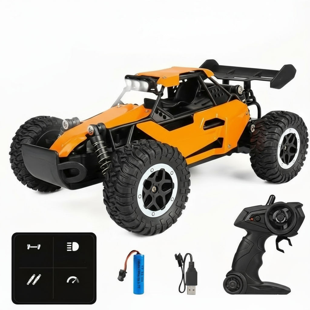 High-Speed Off-Road RC Buggy – 1:16 Scale 2.4GHz Remote Control Car with LED Lights & Rechargeable Battery
