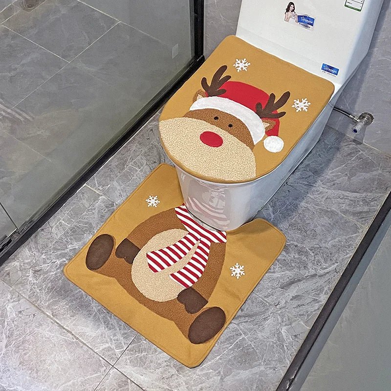 Festive Santa Claus Christmas Toilet Seat Covers – Holiday Bathroom Decor for Christmas & Bright New Year