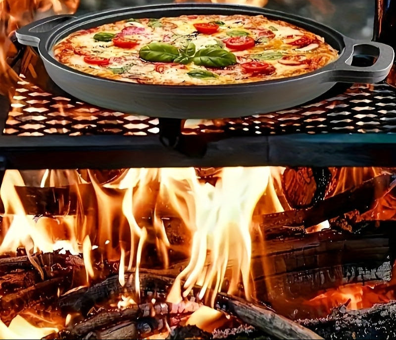 Cast Iron Griddle Grill – Durable Reversible Pan for Searing, Baking, and Grilling Indoors or Over Open Flames Outdoors