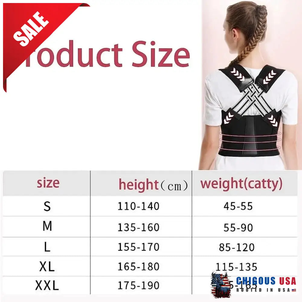 Fully Adjustable Posture Corrector - Improve Spine Clavicle Brace Vest Back Belt