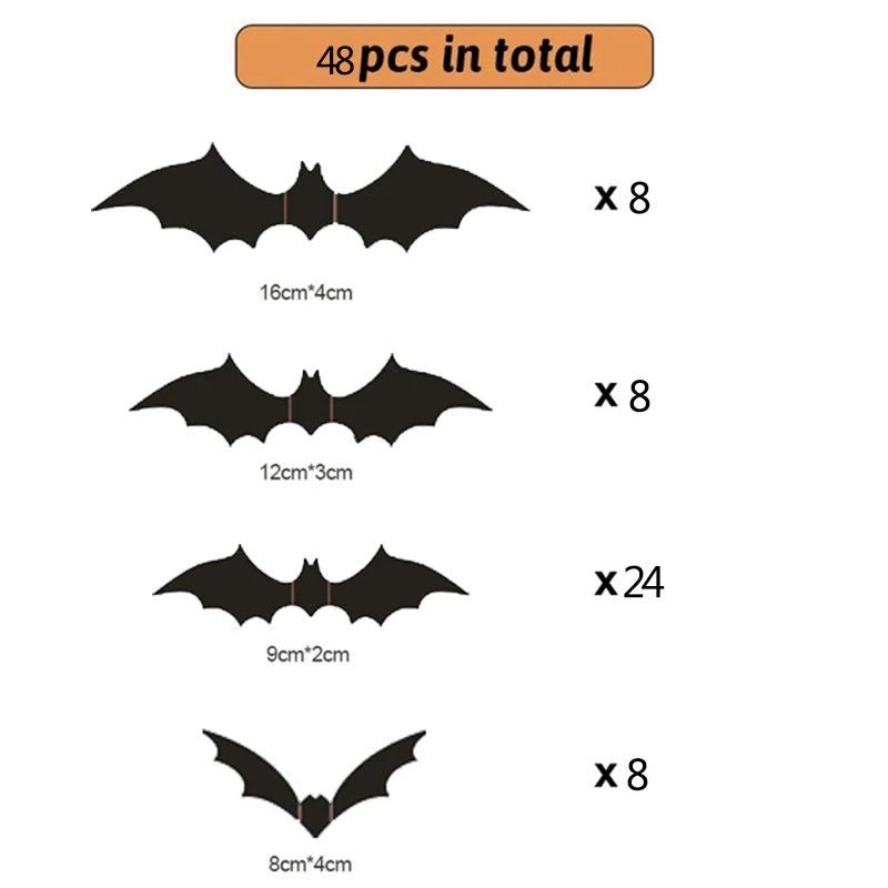 Halloween Bat Decorations - Spooky 3D PVC Halloween Bats Decor for Indoor and Outdoor Use