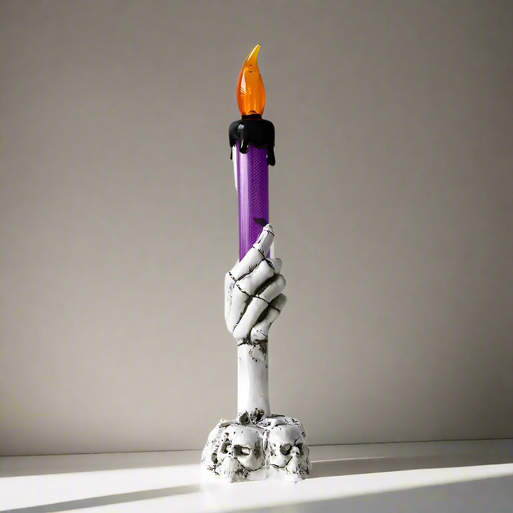 Halloween Party Decor LED Skeleton Hand Candle Holder - Candle Light Lamp for Halloween Decorations
