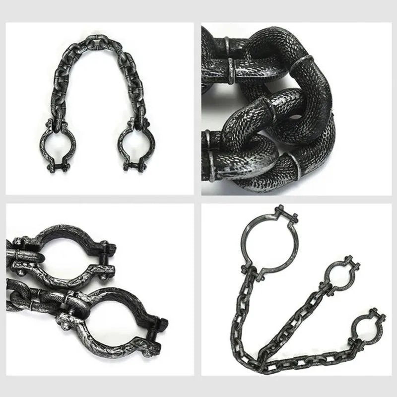 Plastic Chains Halloween Handcuffs - Plastic Fetters Shackle Cosplay Prop