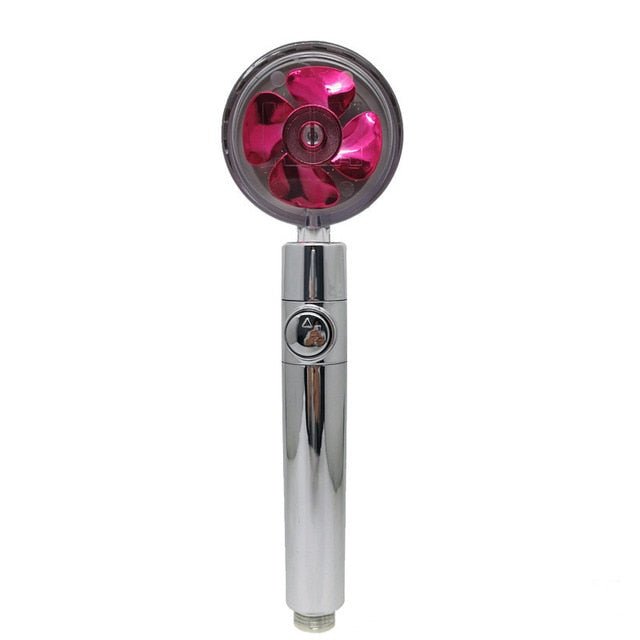High Pressure Showerhead, Hand held with Fan, Built-in Filter, Turbo Propeller