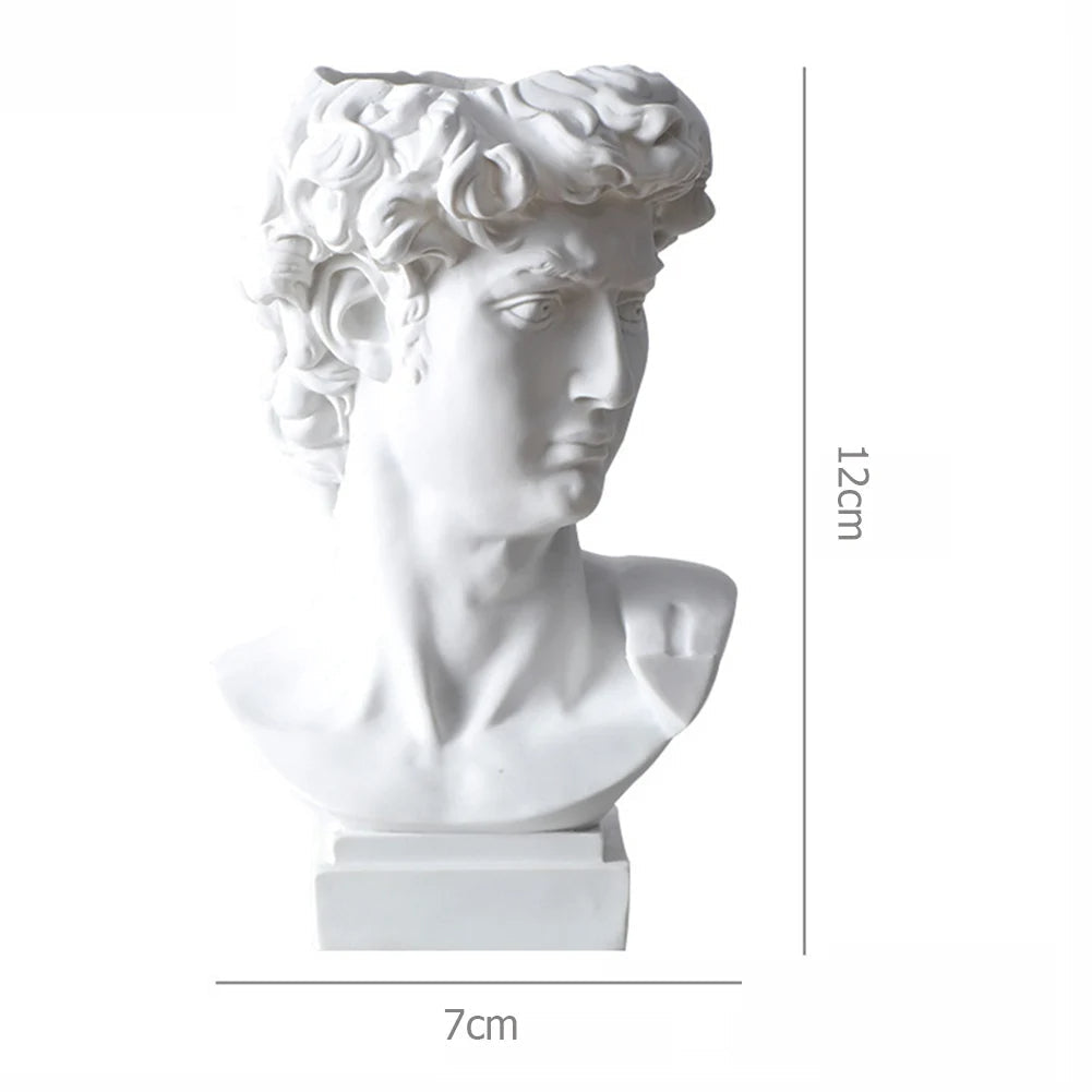 David Statue Resin Vase – Elegant Vase & Makeup Brush Holder for Chic Décor