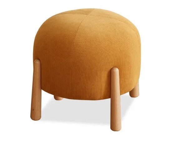 Modern Ottoman Wood Footstool – Light Luxury Ottoman for Chic Living Spaces, Minimalist Fabric Design for Hallway & Lounge Comfort