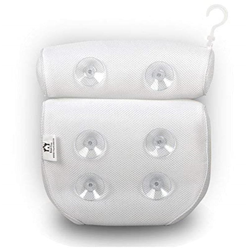 Orthopedic Bath Pillow - Breathable 3D Mesh Cloth Bath Headrest Cushion with Suctions Cups
