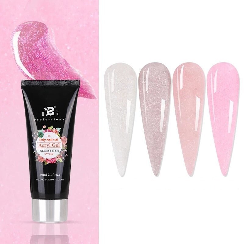 Poly Gel Extension Kit - 60ML Permanent Acrylic Glitter Nail Extension