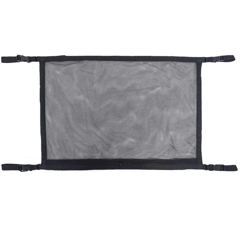 Portable Car Ceiling Space Saver Storage Net - Double-Layer Mesh Storage Organizer with Adjustable Strap