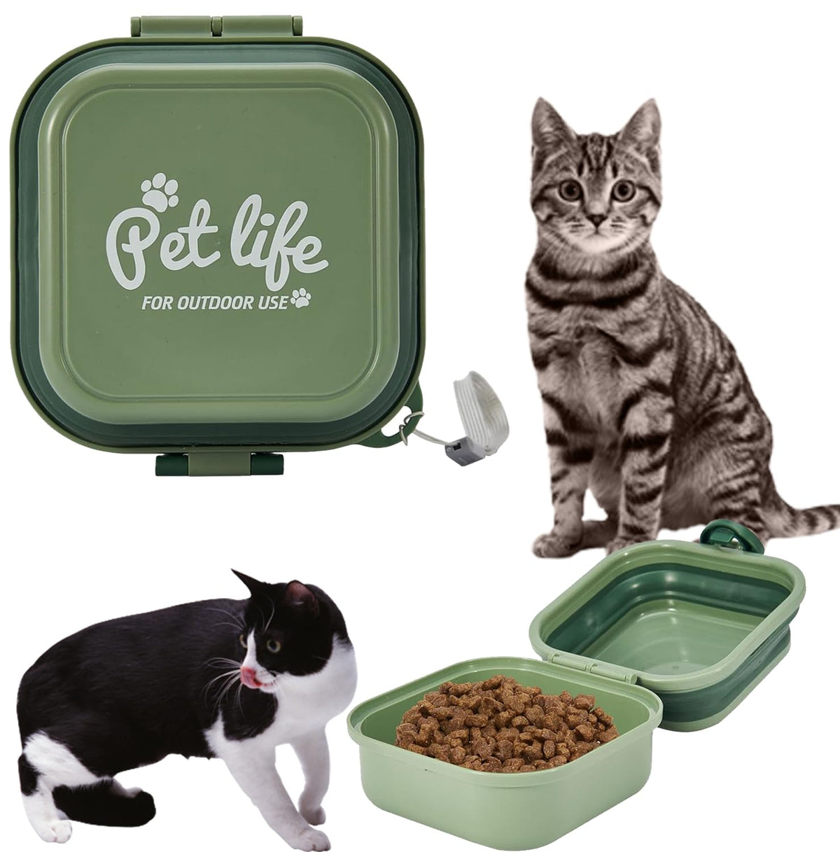 Portable Folding Double Pet Bowls – Travel-Friendly Pet Feeder for Food & Water On-the-Go