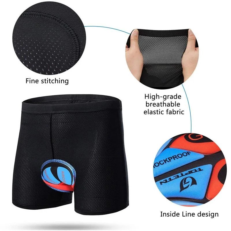 Premium 9D Cycling Underwear - Padded Cycling Short Bicycle Underwear Shorts For Men Women MTB Pants Outdoor Cycling Breathable Durable Lightweight With Soft Gel Pad